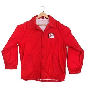VTG 80s MVP 🔥 Nylon Jacket Red “Ace Hardware” Made in USA Mens L Windbreaker